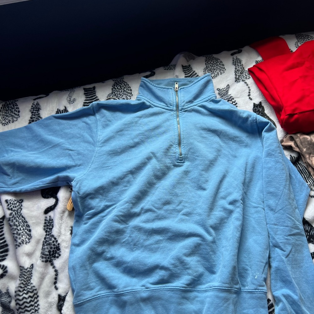 Blue Quarter-Zip Sweater